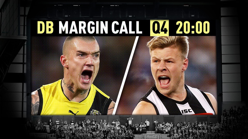 Margin-Call-R18.jpg Dustin Martin's Tigers and Jordan De Goey's Magpies will face off in a huge clash on Friday night - AFL,column,Tag-Opinion,Richmond Tigers,Collingwood Magpies,Jarryd Lyons,Brisbane Lions,Gold Coast Suns,Geelong Cats,Port Adelaide Power,Xavier Duursma,Zach Merrett,Essendon Bombers,Western Bulldogs